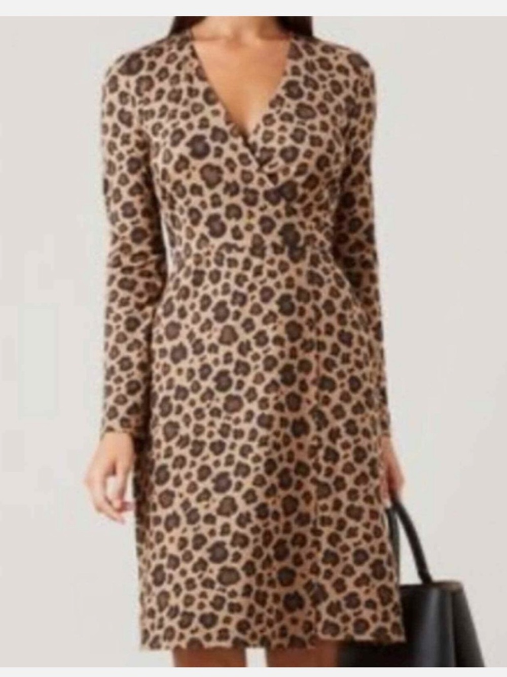 Hobbs London size 6 Leopard Print V-Neck Statement Midi Dress in Brown. NWOT